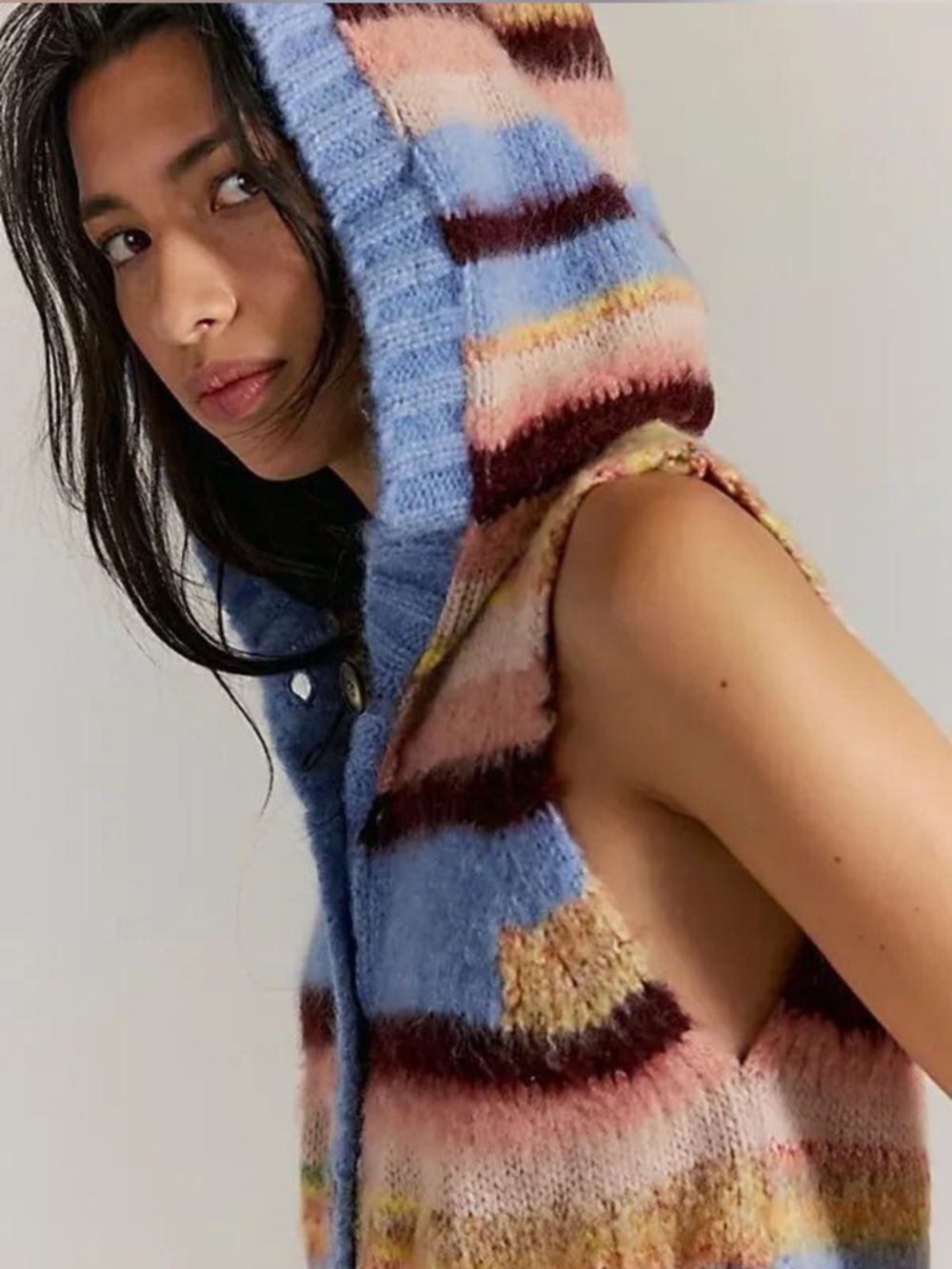 Free People Rosetta Hooded Knit Vest #087